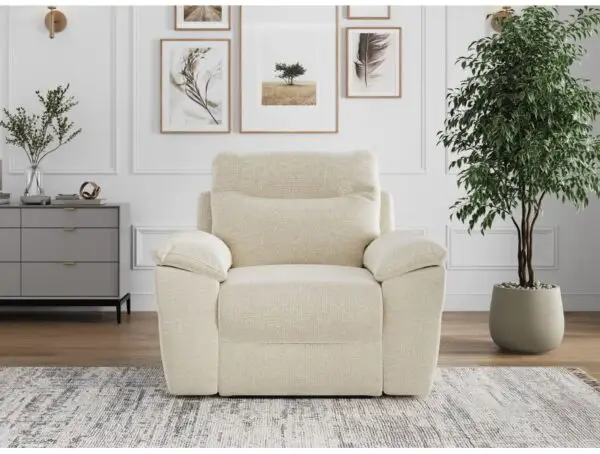 ROSS Fauteuil de relaxation électrique en tissu   beige – Image 3