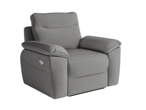ROSS Fauteuil de relaxation électrique en tissu gris – Image 6