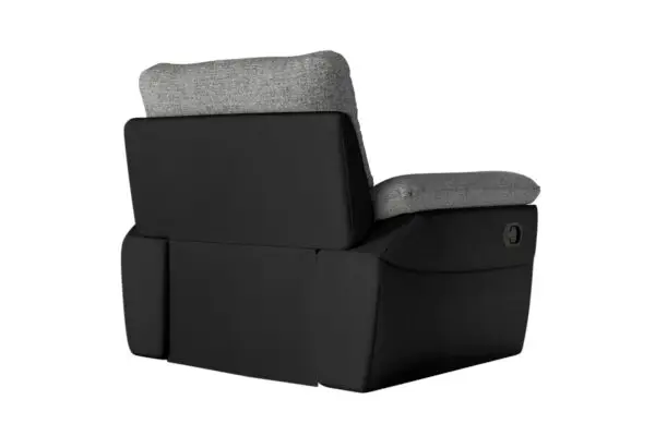 ROSS Fauteuil de relaxation manuel en tissu et simili  noir/gris – Image 5