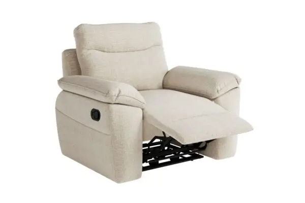 ROSS Fauteuil de relaxation manuel en tissu texturé 3D beige – Image 7
