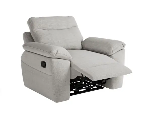 ROSS Fauteuil de relaxation manuel en tissu texturé 3D gris clair – Image 5