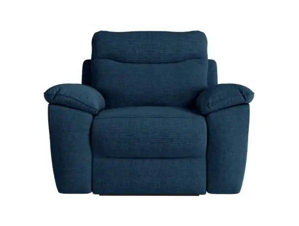 ROSS Fauteuil de relaxation manuel en tissu texturé 3D bleu foncé – Image 6
