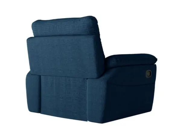 ROSS Fauteuil de relaxation manuel en tissu texturé 3D bleu foncé – Image 7