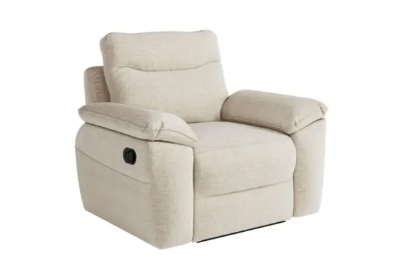 ROSS Fauteuil de relaxation manuel en tissu texturé 3D beige – Image 6