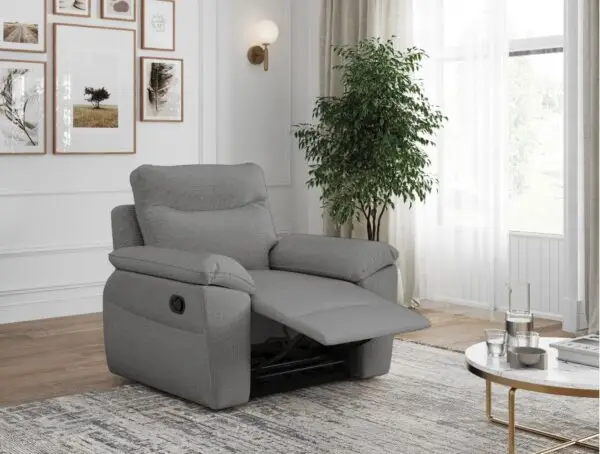 ROSS Fauteuil de relaxation manuel en tissu  gris – Image 2