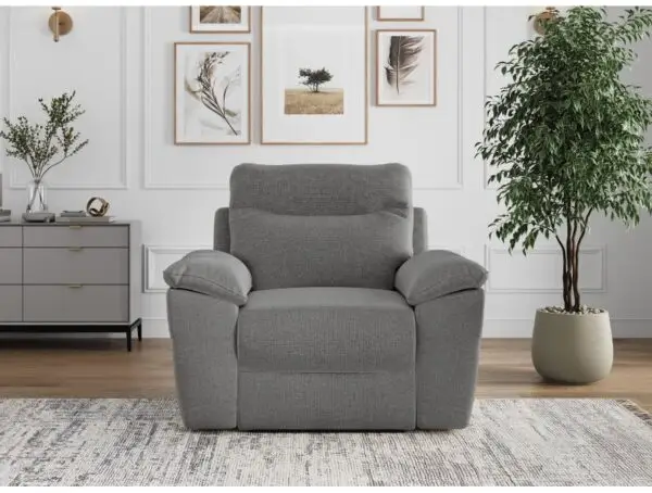 ROSS Fauteuil de relaxation manuel en tissu  gris – Image 3