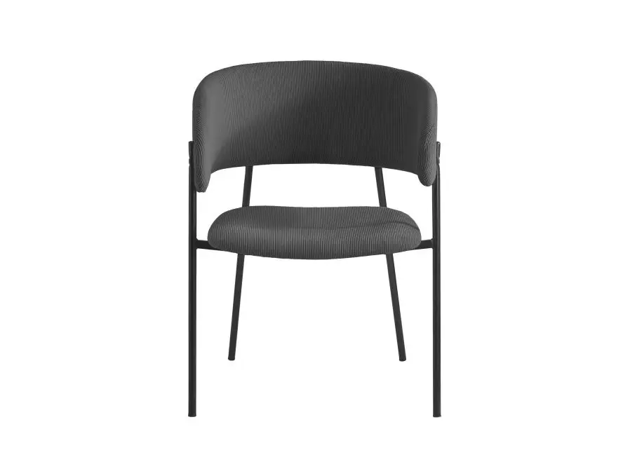 BOLD lot de quatre chaises en velours côtelé  gris foncé – Image 3