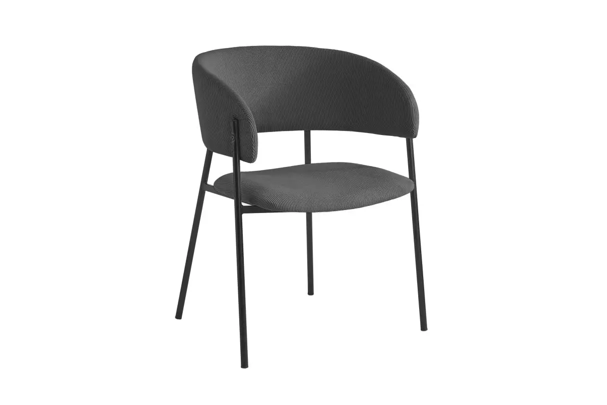 BOLD lot de quatre chaises en velours côtelé  gris foncé – Image 4