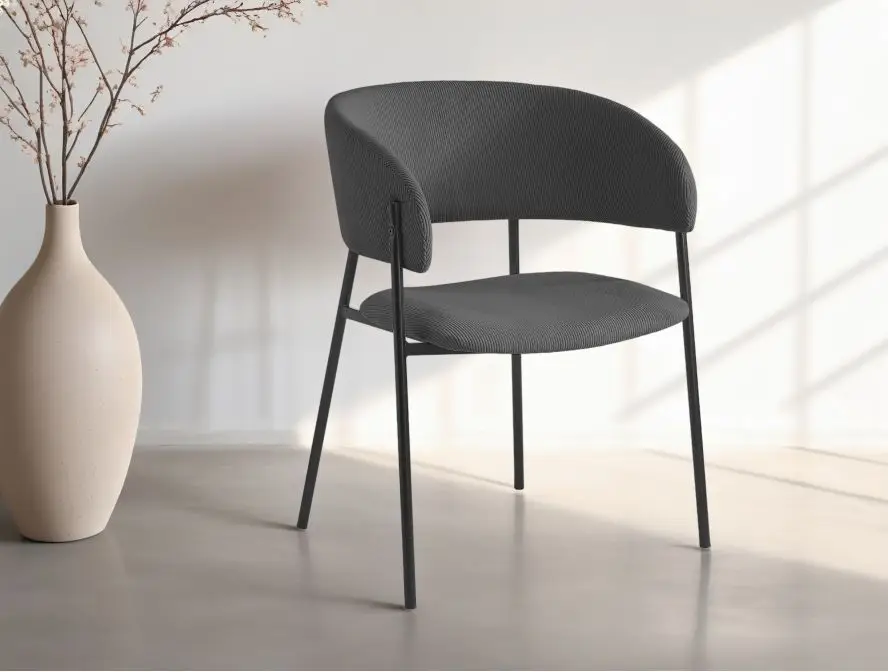 BOLD lot de six chaises en velours côtelé  gris foncé – Image 2
