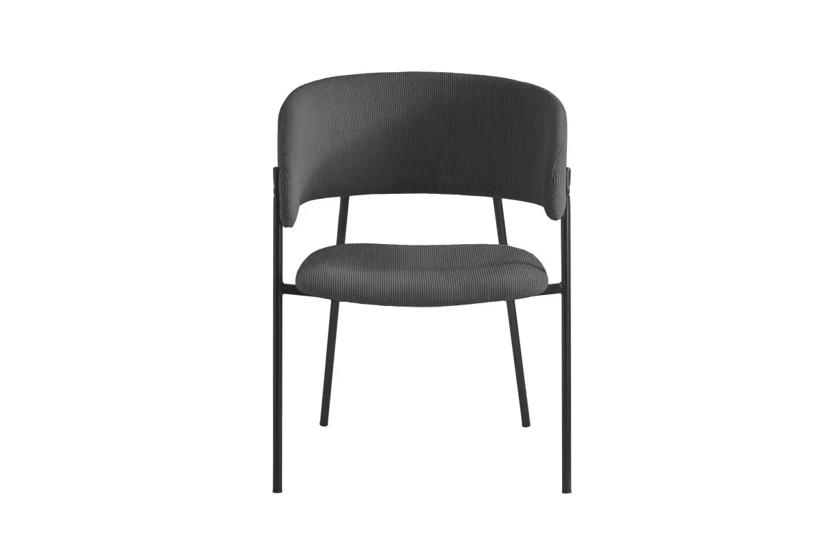BOLD lot de six chaises en velours côtelé  gris foncé – Image 4