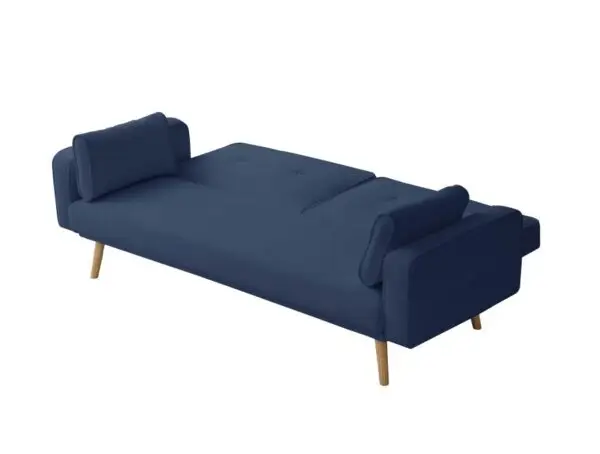 DIANA Canapé droit 3 places scandinave en velours côtelé bleu foncé – Image 5