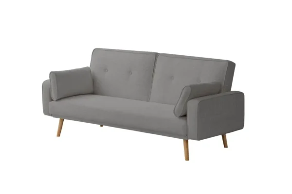 DIANA Canapé droit 3 places scandinave en velours côtelé gris – Image 6