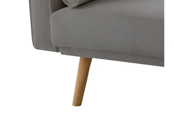 DIANA Canapé droit 3 places scandinave en velours côtelé gris – Image 8