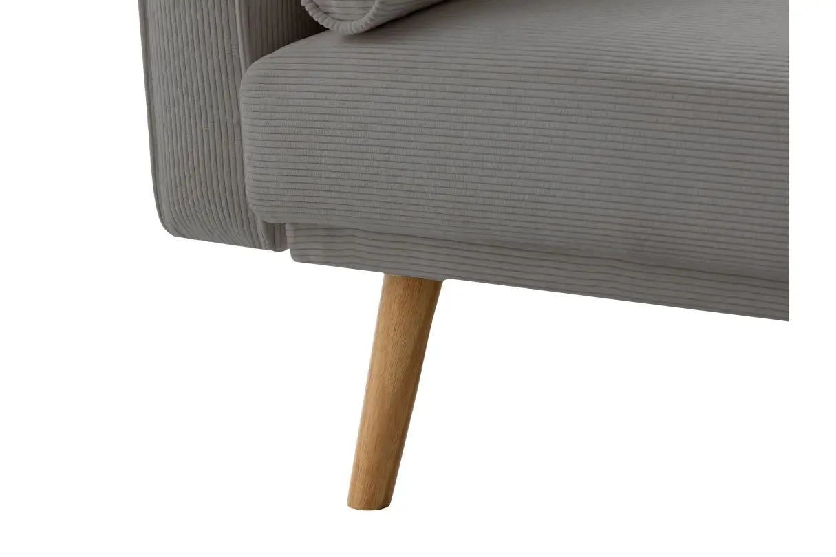 DIANA Canapé droit 3 places scandinave en velours côtelé gris – Image 8