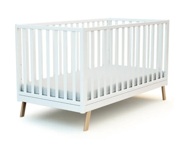 Lit évolutif KASA 70x140cm Blanc et Hêtre