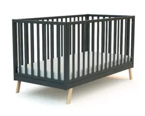 Ensemble lit bébé évolutif KASA 70x140cm + table à langer CONFORT gris graphite – Image 2
