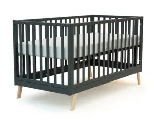 Ensemble lit bébé évolutif KASA 70x140cm + table à langer CONFORT gris graphite – Image 4