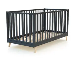 Ensemble lit bébé évolutif KASA 70x140cm + table à langer CONFORT gris graphite – Image 7