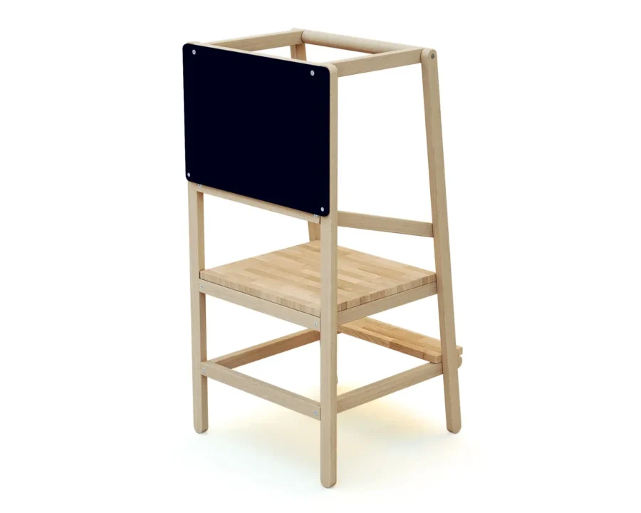 Tour d’observation ALTO 2 hêtre brut de WEBABY avec tableau ardoise