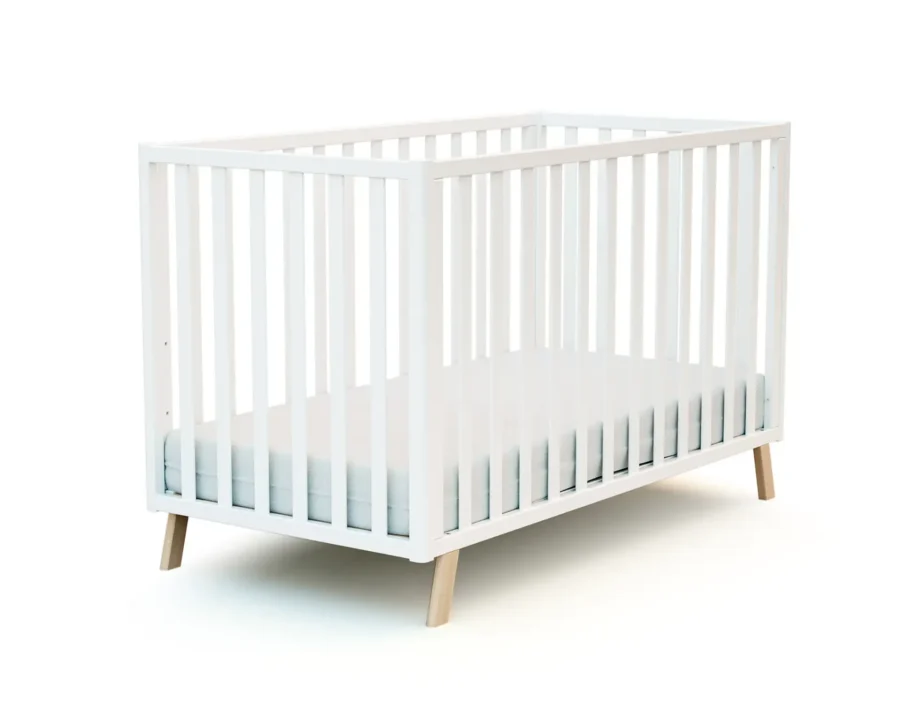 Lit évolutif KASA 60x120cm Blanc et Hêtre