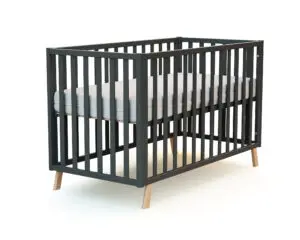 Ensemble lit bébé évolutif KASA 60x120cm + table à langer CONFORT gris graphite – Image 5