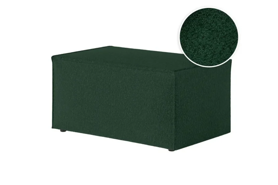 CHARLOTTE Pouf en tissu bouclette VERT