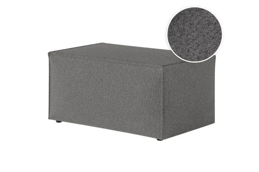 CHARLOTTE Pouf en tissu bouclette GRIS