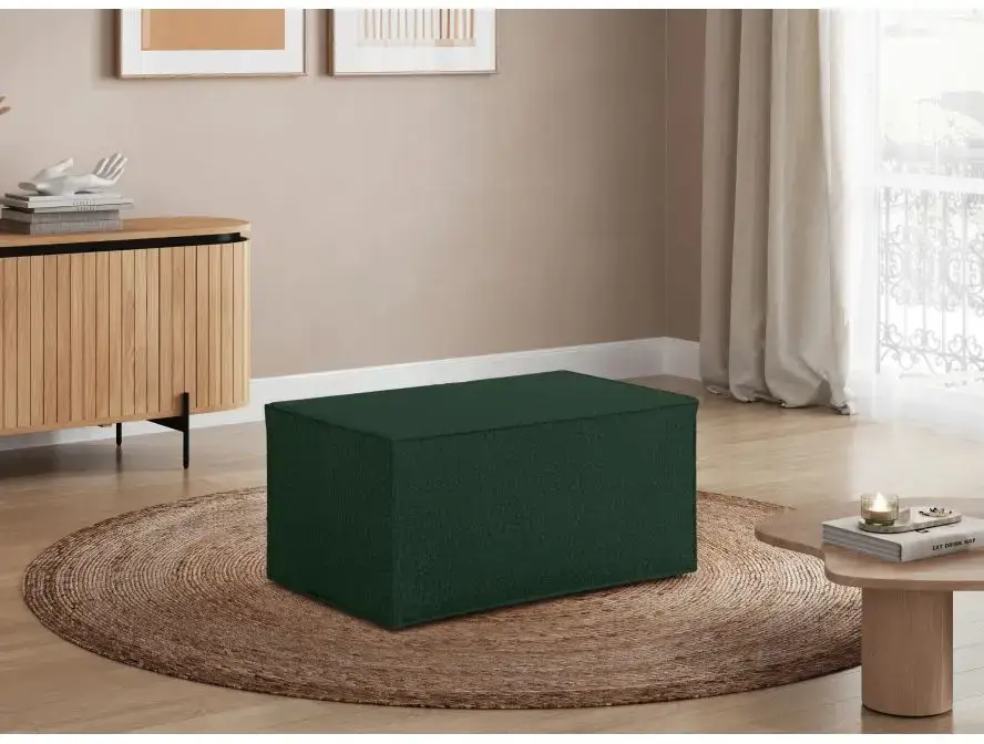 CHARLOTTE Pouf en tissu bouclette VERT – Image 2