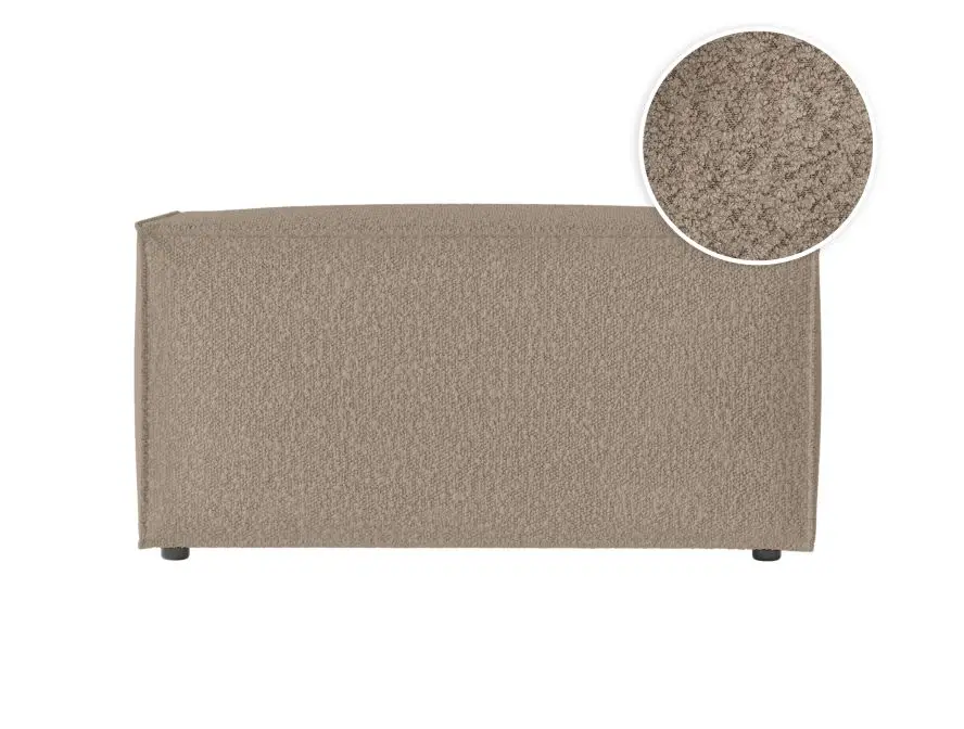 CHARLOTTE Pouf en tissu bouclette taupe – Image 3