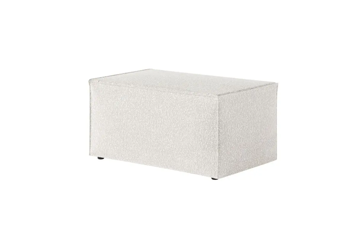 CHARLOTTE Pouf en tissu bouclette BLANC – Image 4