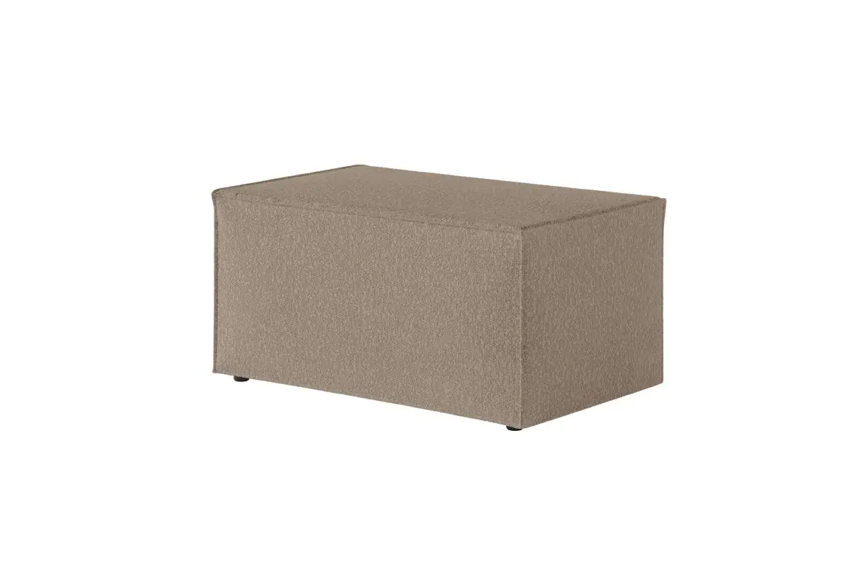 CHARLOTTE Pouf en tissu bouclette taupe – Image 4