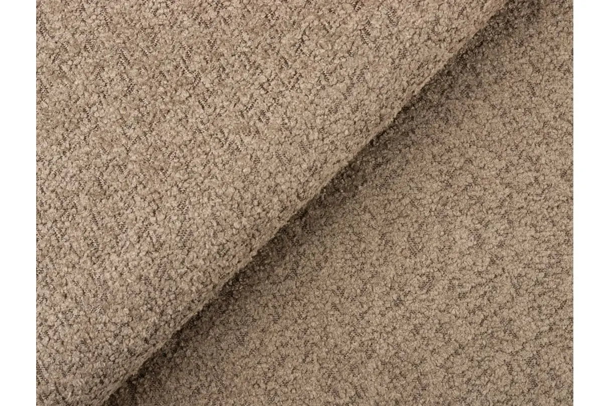 CHARLOTTE Pouf en tissu bouclette taupe – Image 5