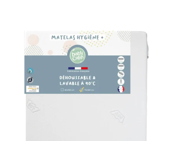 Matelas Hygiène Déhoussable 70×140 cm de BABYCALIN