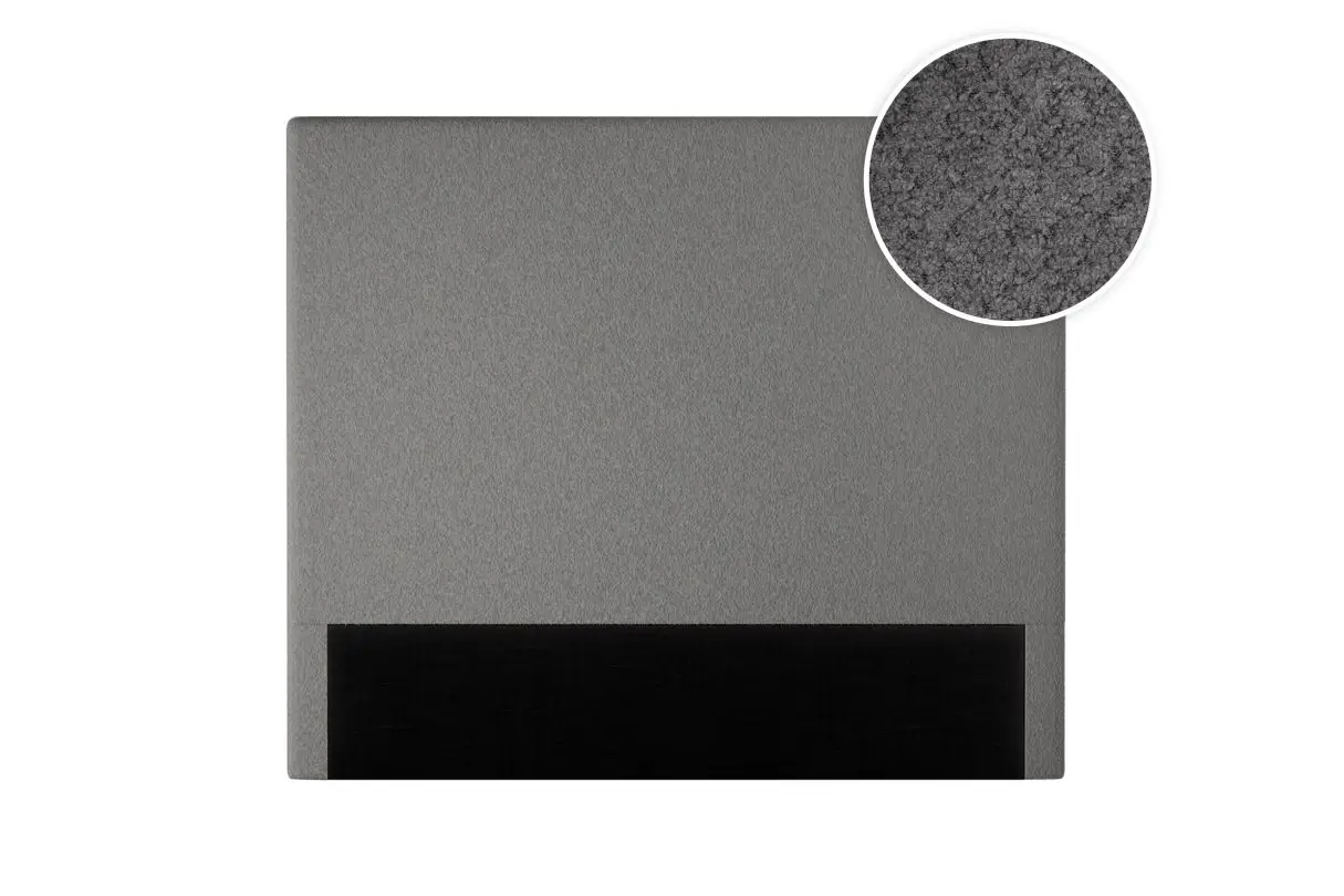 LAUREL Tête de lit en tissu bouclettes GRIS largeur 140 cm