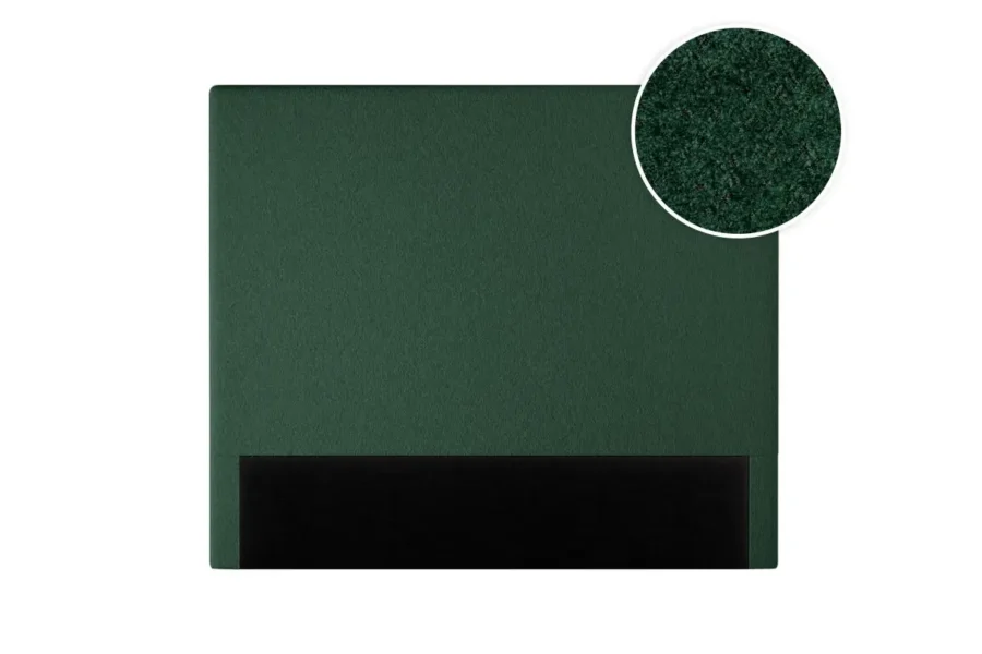 LAUREL Tête de lit en tissu bouclettes VERT FONCE largeur 140 cm