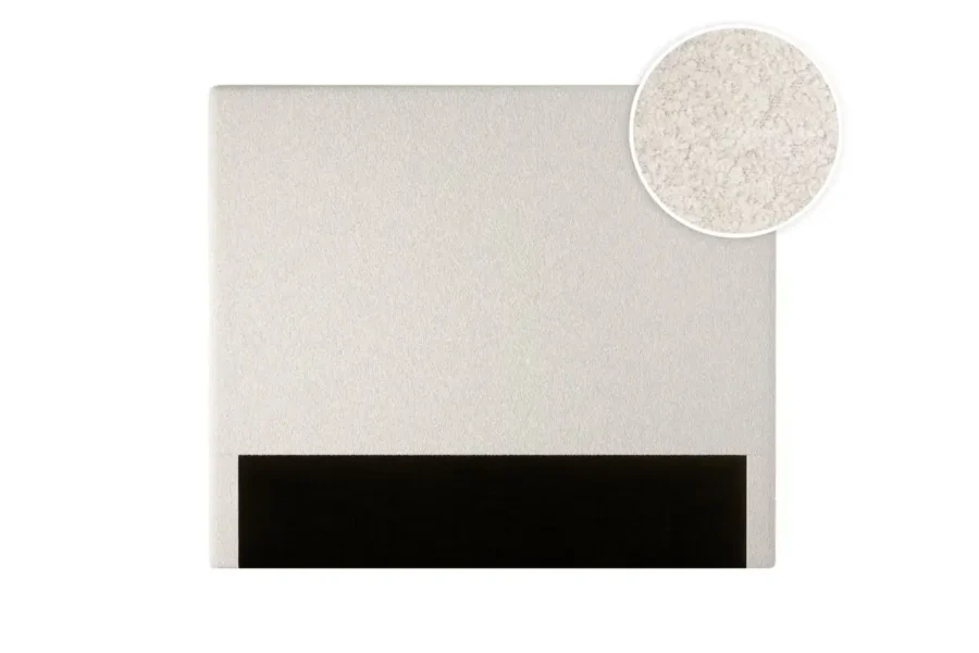 LAUREL Tête de lit en tissu bouclettes BLANC largeur 160 cm