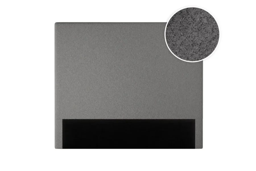 LAUREL Tête de lit en tissu bouclettes GRIS largeur 160 cm