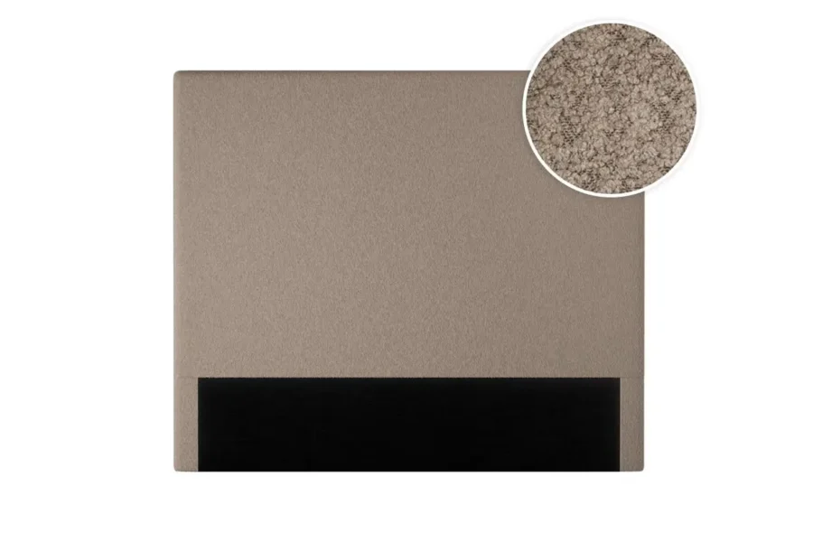 LAUREL Tête de lit en tissu bouclettes taupe largeur 140 cm