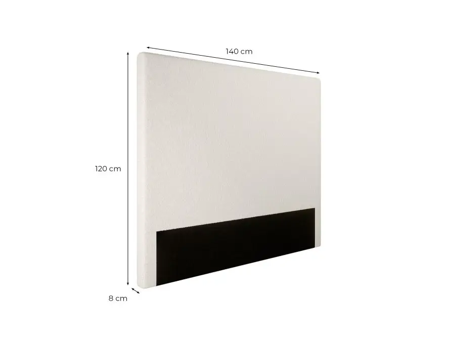 LAUREL Tête de lit en tissu bouclettes BLANC largeur 140 cm – Image 6
