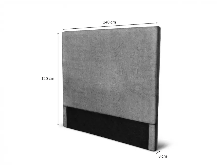 LAUREL Tête de lit en tissu gris 140 cm – Image 5