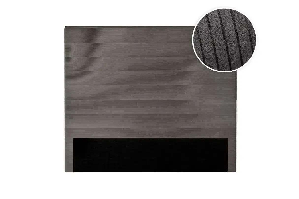 LAUREL Tête de lit en velours côtelé  GRIS FONCE largeur 140 cm