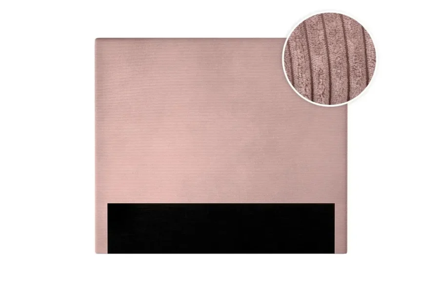 LAUREL Tête de lit en velours côtelé ROSE 160cm