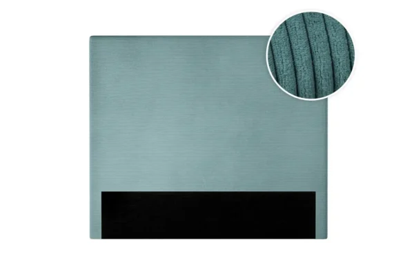 LAUREL Tête de lit en velours côtelé  bleu clair largeur 140 cm