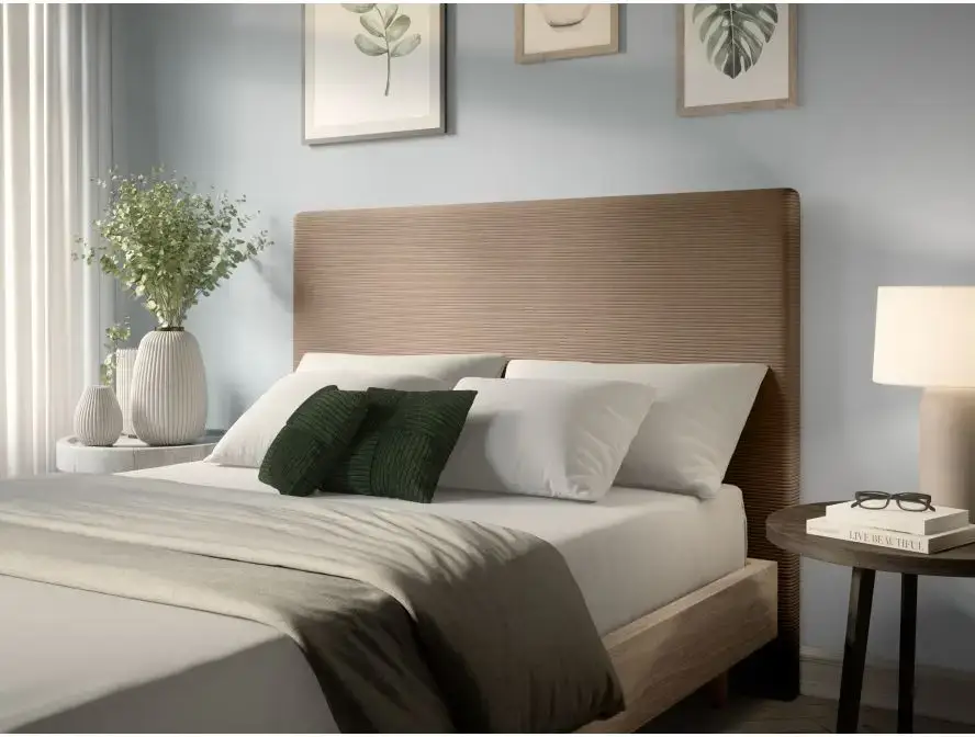 LAUREL Tête de lit en velours côtelé taupe  160cm – Image 3