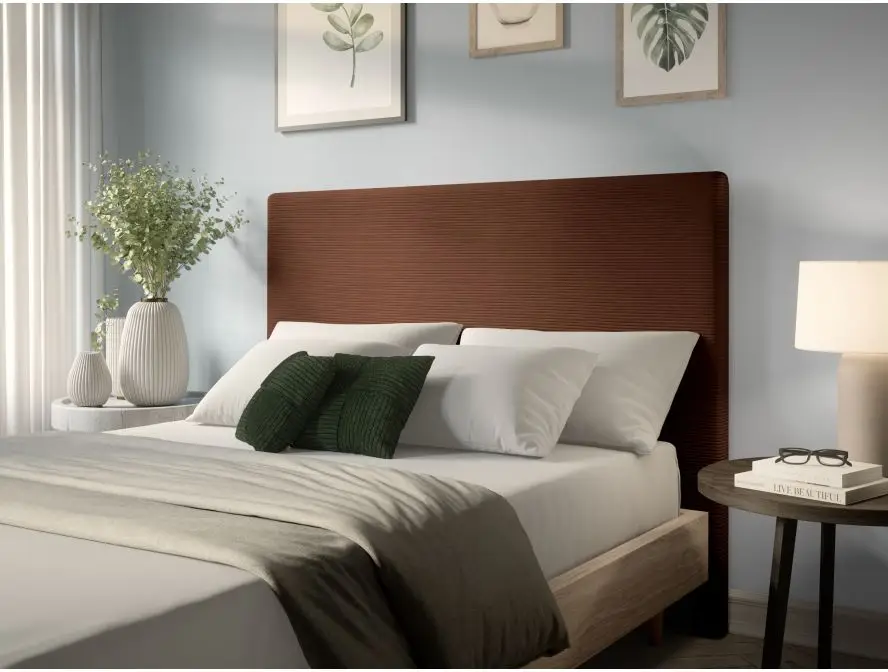LAUREL Tête de lit en velours côtelé MARRON  160cm – Image 2