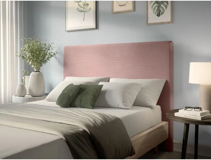 LAUREL Tête de lit en velours côtelé ROSE 160cm – Image 2