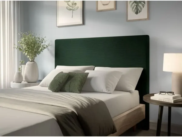 LAUREL Tête de lit en velours côtelé VERT FONCE  160cm – Image 2