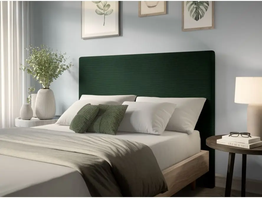 LAUREL Tête de lit en velours côtelé VERT FONCE  160cm – Image 2