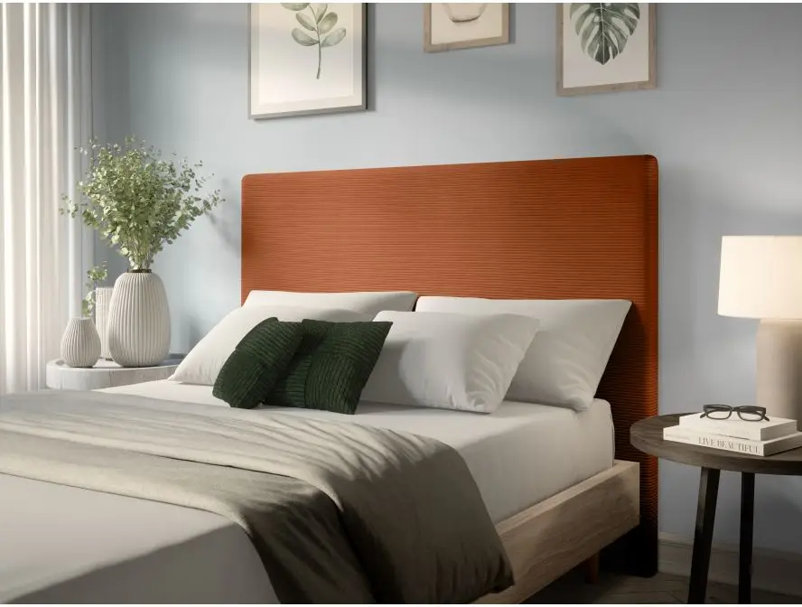 LAUREL Tête de lit en velours côtelé TERRACOTTA  160cm – Image 2