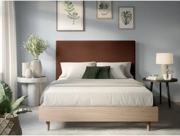 LAUREL Tête de lit en velours côtelé MARRON  160cm – Image 3